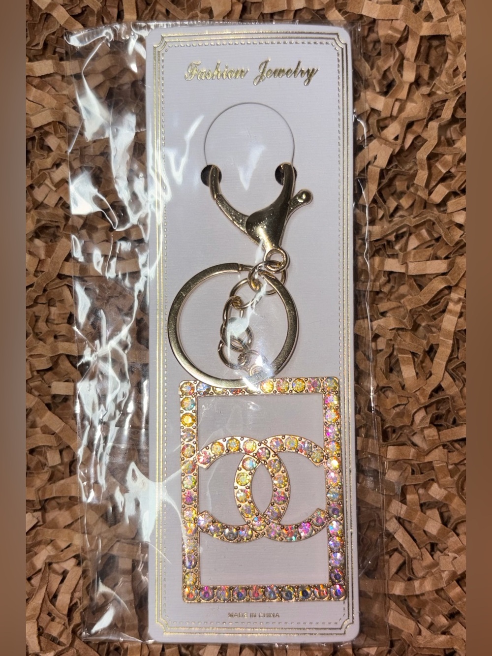 Fashion CC Rhinestone Keychain